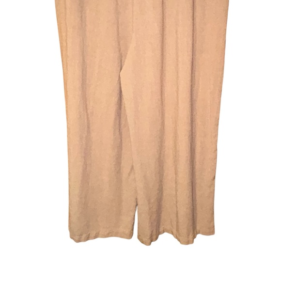 Anrabess Tan Wide-Leg Pants Crop Linen Blend Pull On‎ High Rise Women’s Size XL - Picture 6 of 10